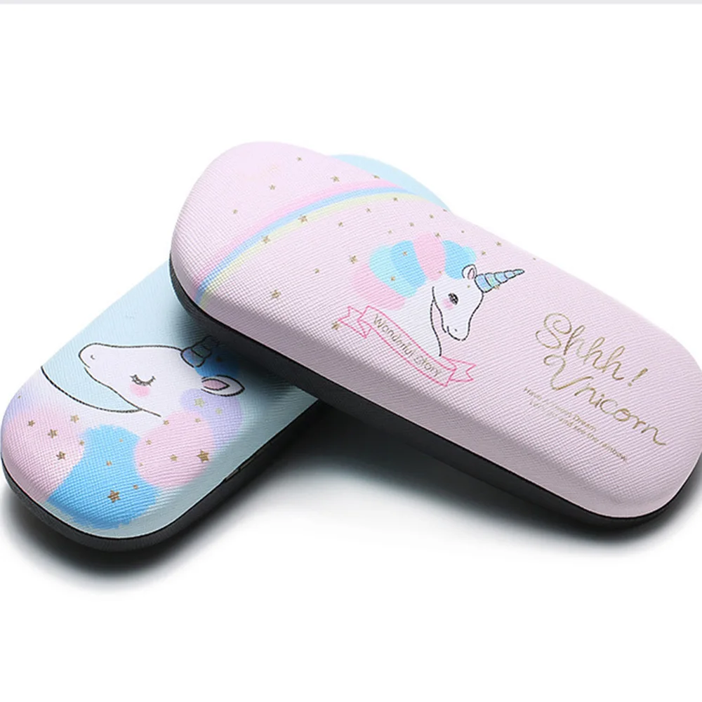 Protable Kawaii Glasses Box Cute Unicorn Cartoon Glasses Case With Bags Glasses Cloth Eyeglasses Case For Girls Children Gifts