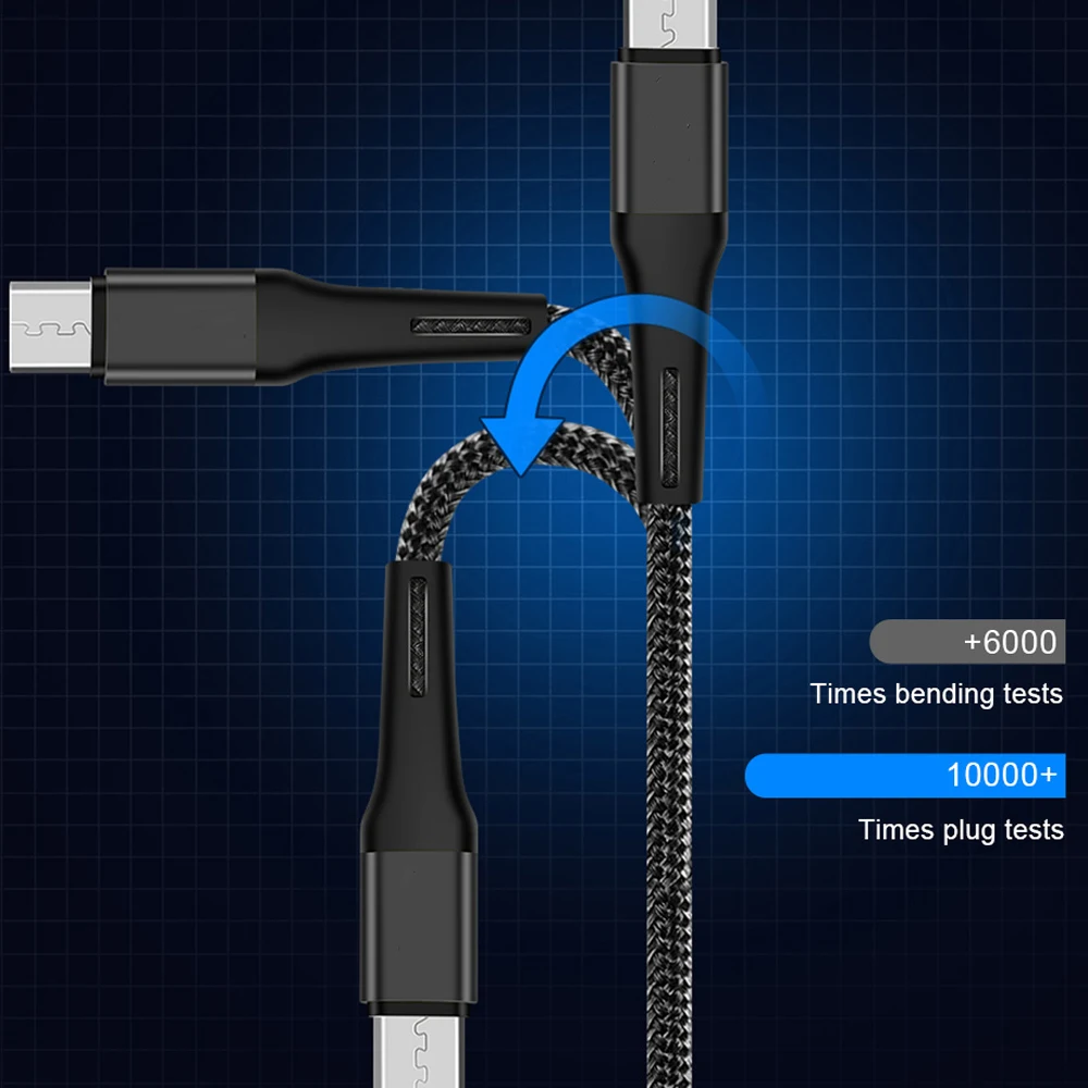 2.4A USB Type C micro usb Cable Fast Charge Wire Type-C for Samsung Galaxy Xiaomi Huawei Mobile Phone USB-C Cable Charger Cord