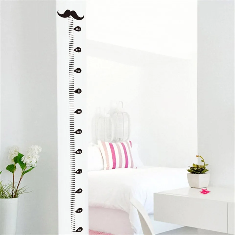 Bearded Height Chart Measuring Kids Wall Murals Vinyl Decal Measure Sticker Living Room Decoration DIY Self-adhesive Wallpapers