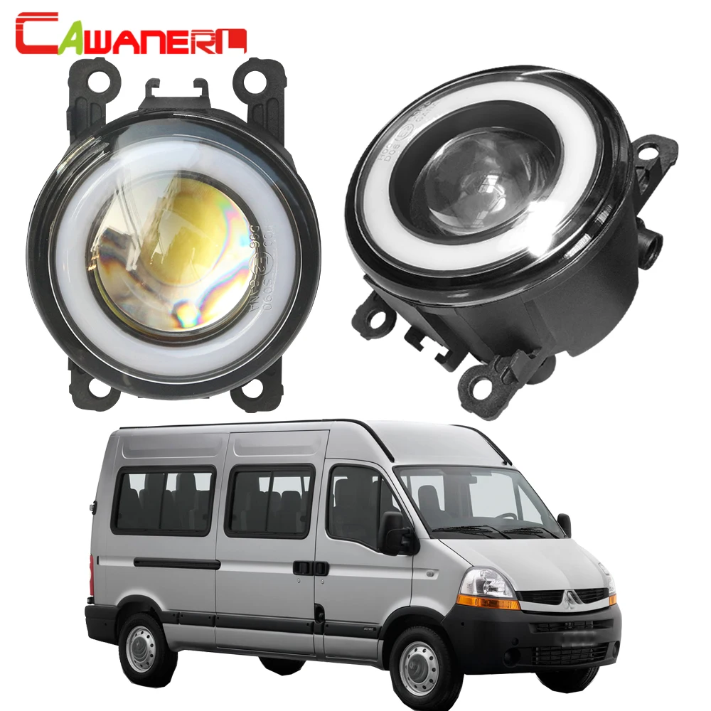 Cawanerl For Renault Master II 2003-2010 Car Front Bumper Fog Light 3000LM LED COB Angel Eye Daytime Running Lamp H11 12V