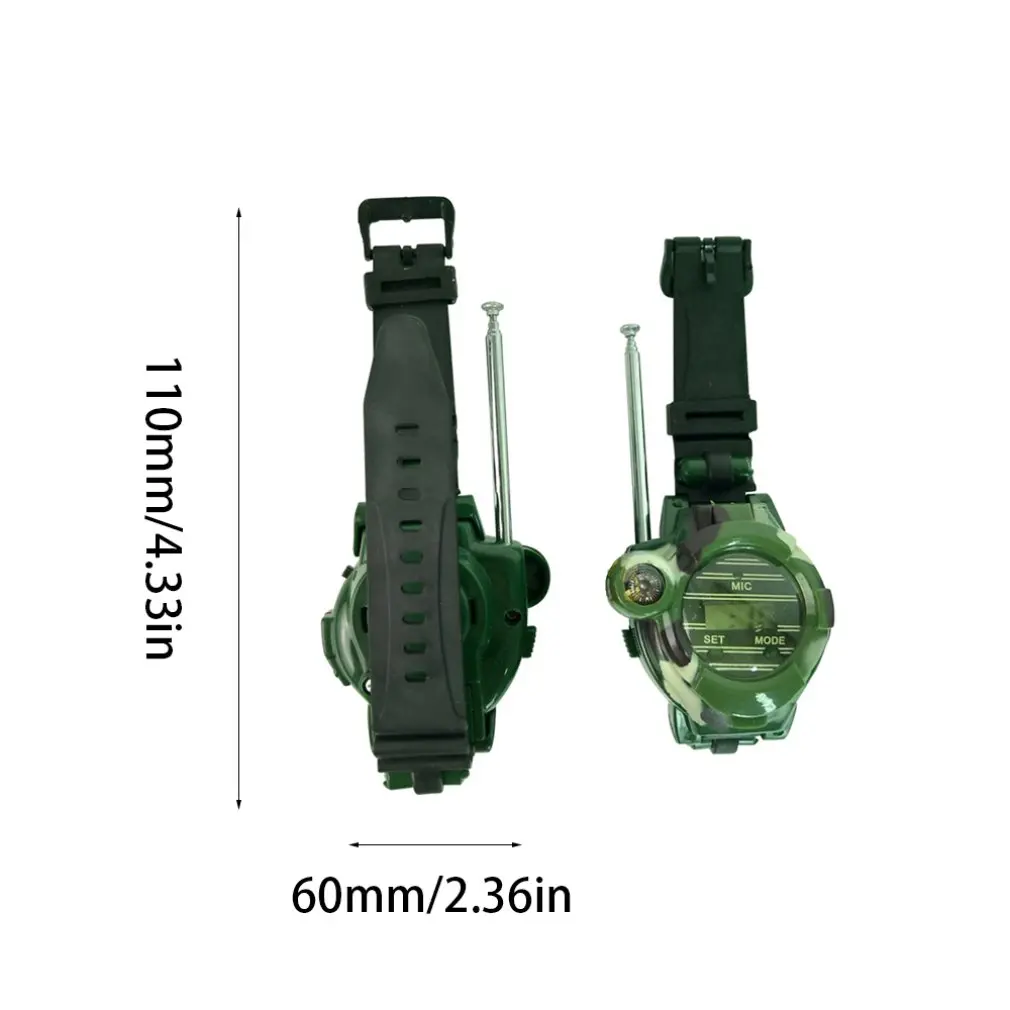 2pcs Walkie Talkies Watches Toys for Kids 7 in 1 Camouflage 2 Way Radios Mini Walky Talky Interphone Clock Children Toy