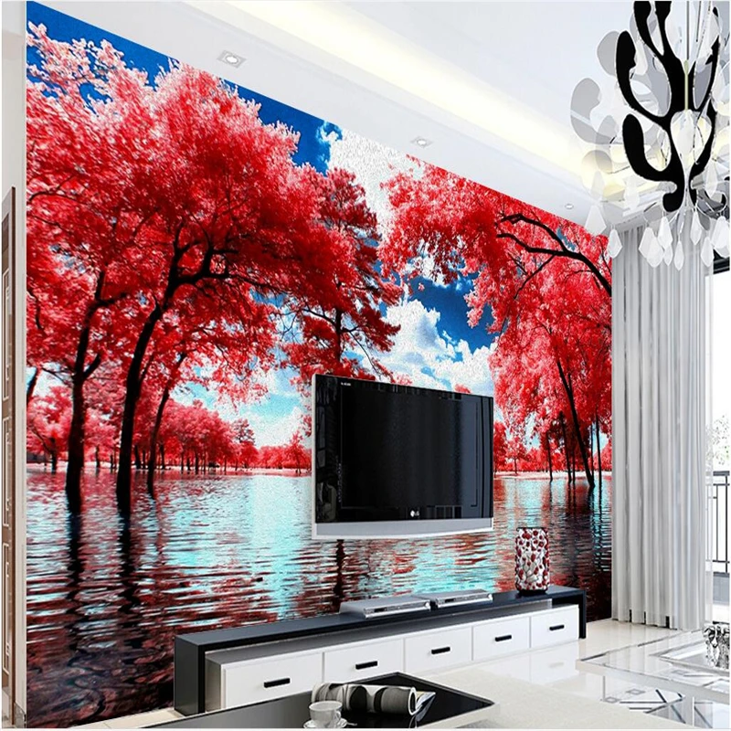 

3DBEIBEHANG Large number of custom wallpaper modern personality creative hair tree living room TV background wall