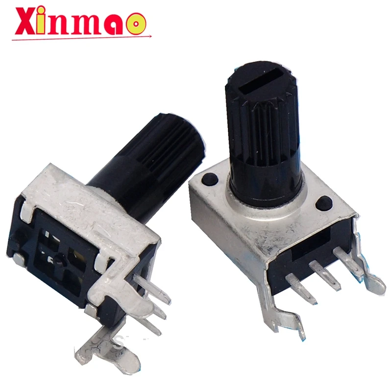 

10pcs RV09 horizontal 12.5mm Shaft 5K 10K 50K 100K 0932 Adjustable Resistor 9 type 3Pin Seal Potentiometer Regulator Switch New