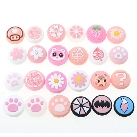 2pcs Cherry Pink Lemon For Nintendo Switch Lite OLED Analog Thumb Grip Nintend Swith Joy Con JoyCon Controller Joystick Cap Game