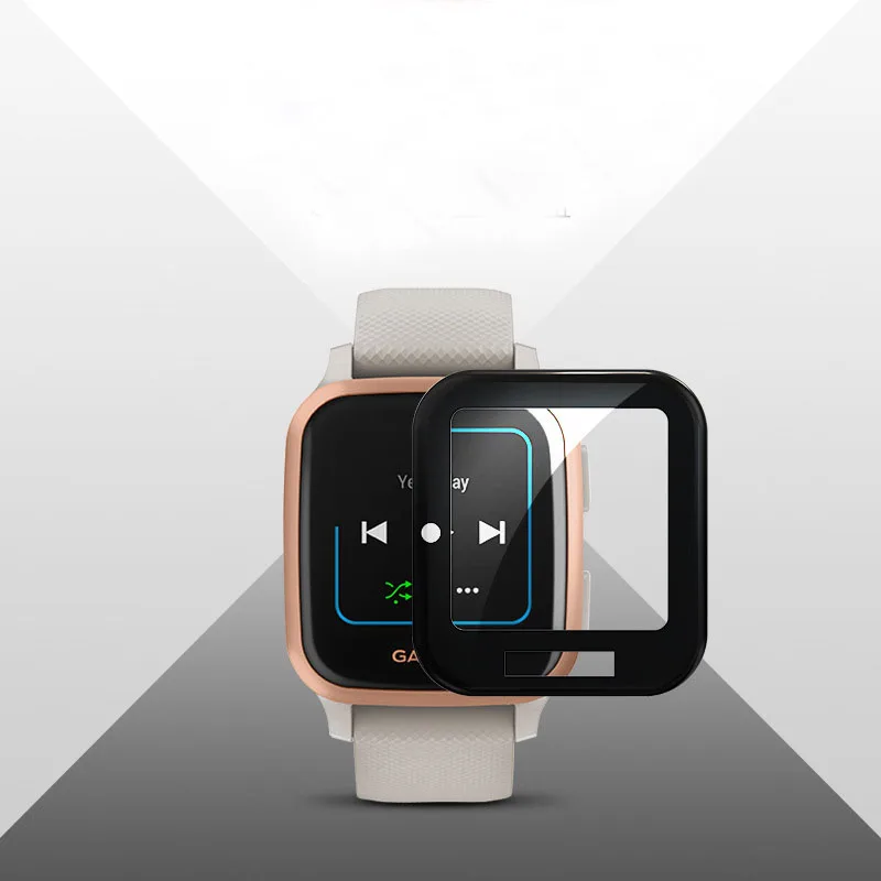 スマートウォッチ用の3d保護フィルム,湾曲したエッジ,ソフト,lcd,フルカバー,garmin venu sq,音楽,スクリーンプロテクター