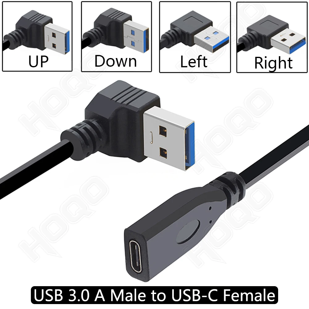 USB Extension Left Right Angle USB 3.0 Male to Female Adapter Connector Short USB Extension Cable Extender Cord Drop shipping