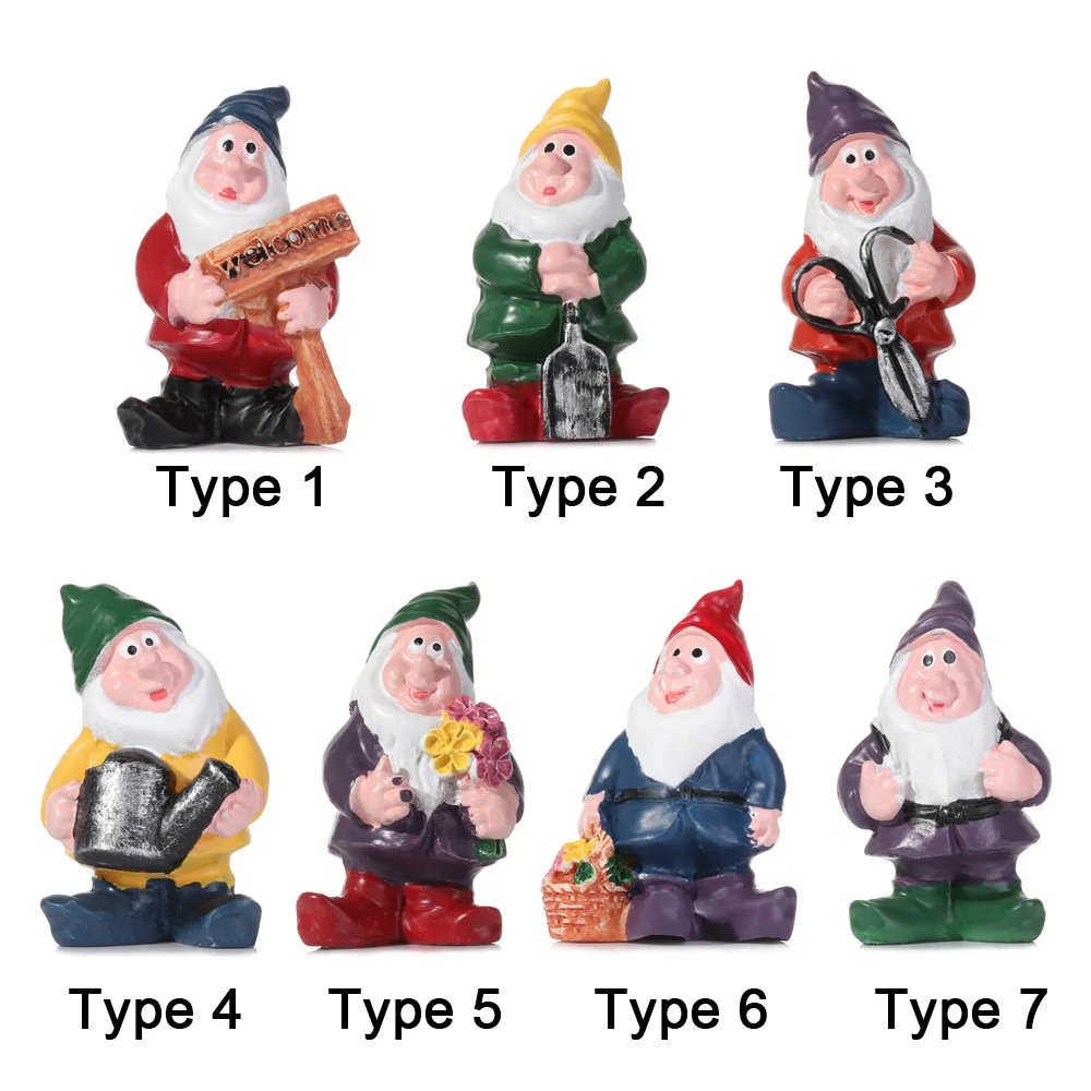 Cartoon Micro Landscape Hand-painted Handicraft Fairy Garden Gnomes Mini Gnome Figurines Miniature Dwarfs Statue Desktop Decor