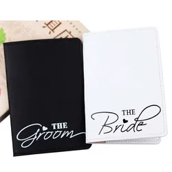 New Bride&Groom Lovers Passport Covers Card Case Women Men Travel Credit Card Holder Travel ID&Document Passport Holder