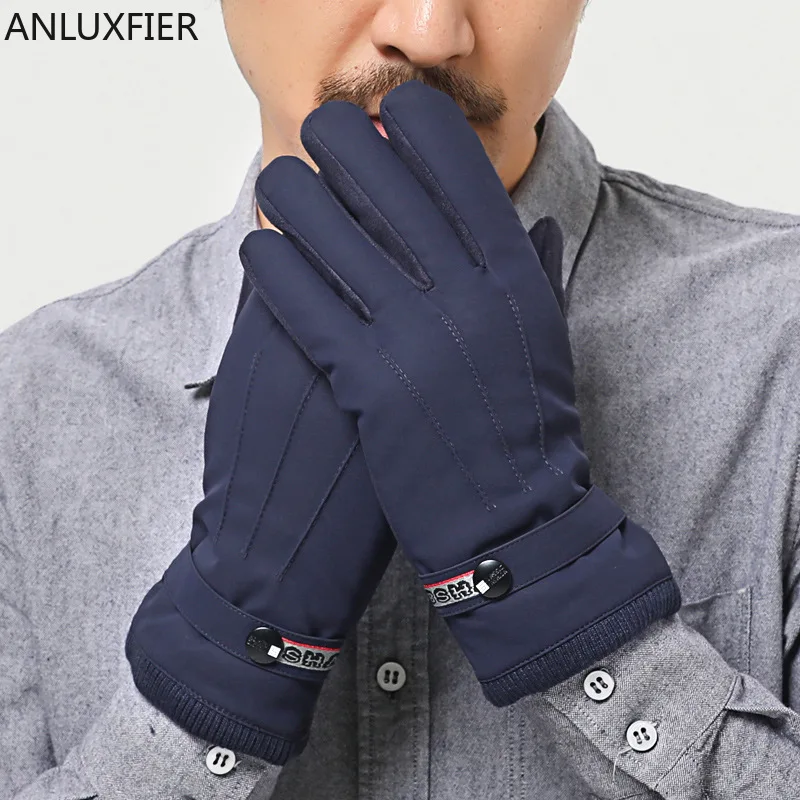 

H10080 Winter Men Gloves Male Driving Velvet Thicken Warm Touch Screen Mittens Outdoor Windproof Riding Cotton Fashion Hand Muff