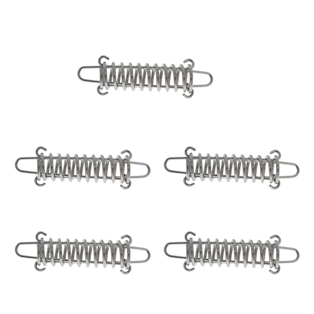 Camping Tent Spring Buckle Set, 5 Pcs Heavy Duty Stainless Steel Awning Rope Tensioner, for Tarps, Tents, Awnings, Canopies