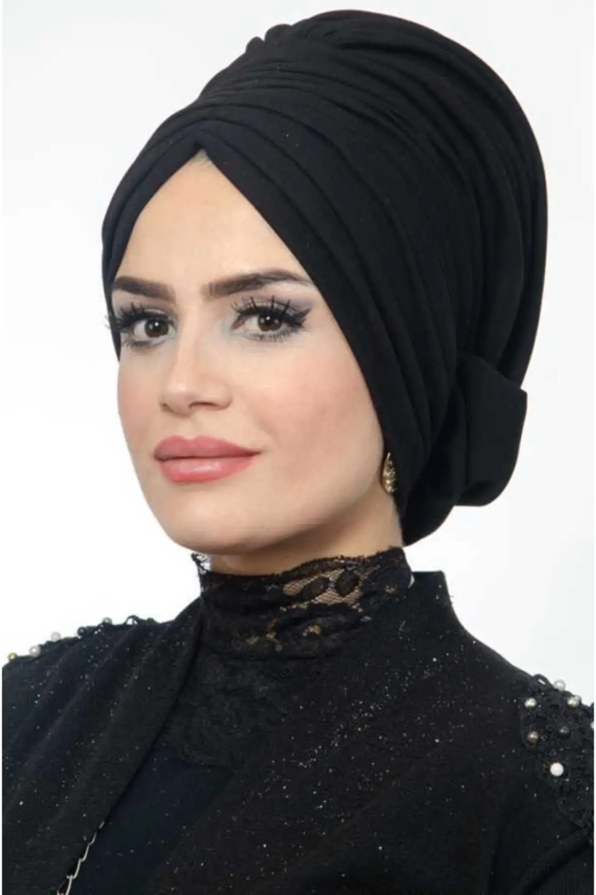 Women's Black Instant Hijab