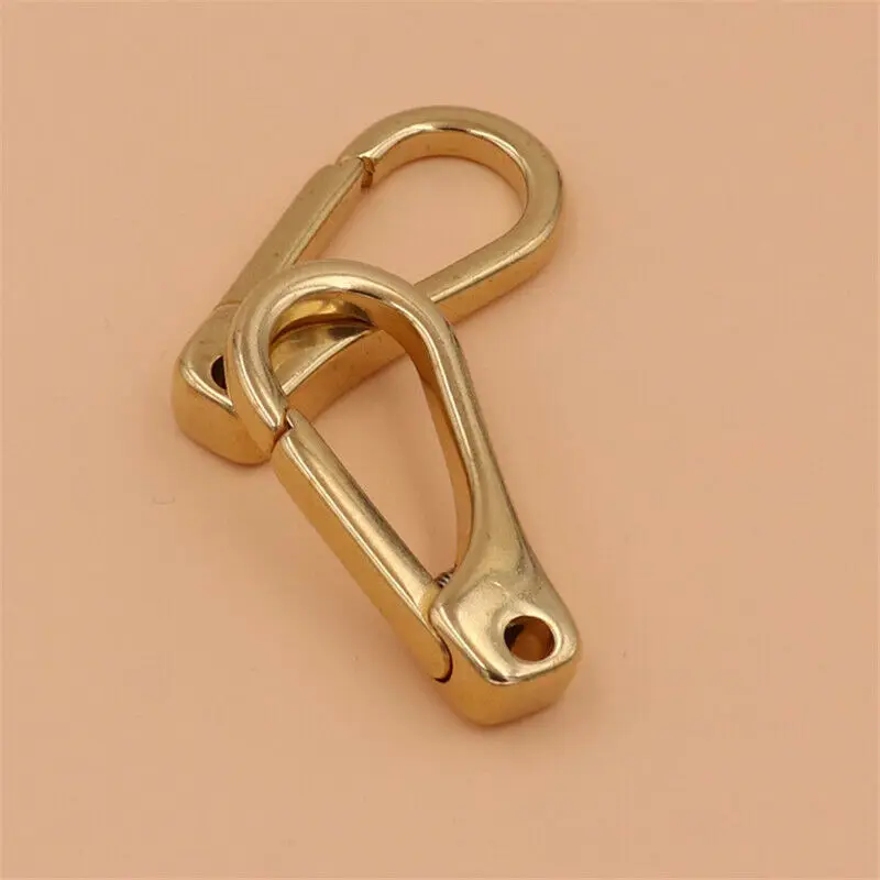 

5 Pcs Solid Brass Snap Hook Trigger Clips Buckles for Leather Craft Bag Purse Strap Belt Keychain Webbing Connecting