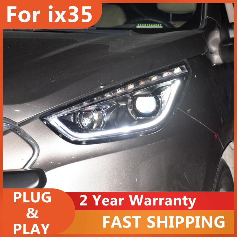 LED Head Lamp for Hyundai ix35 Tuscon 2010-2017 Headlights LED DRL Runing Lights Bi Xenon Lens Lights Angel Eyes Assembly