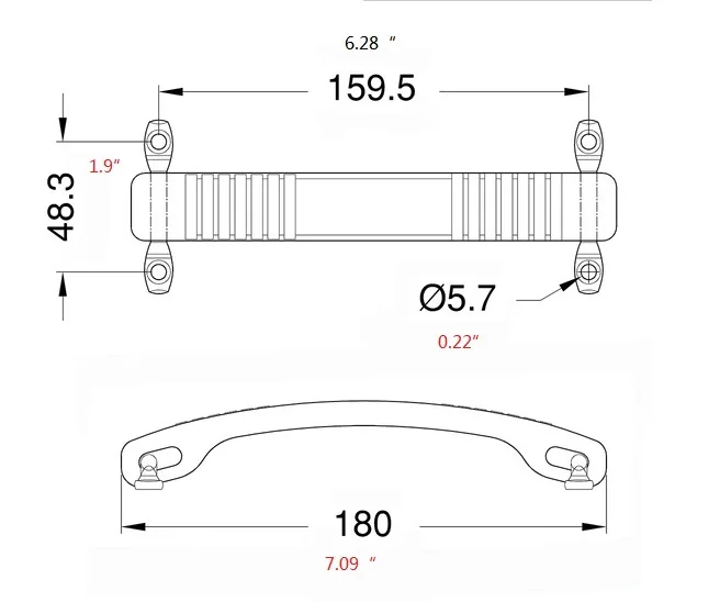 Gitarrenlautsprecher-Gummigriff, Leistungsverstärkergriff, Fender-Griff, Braun und Schwarz mit Schrauben – Detail 1