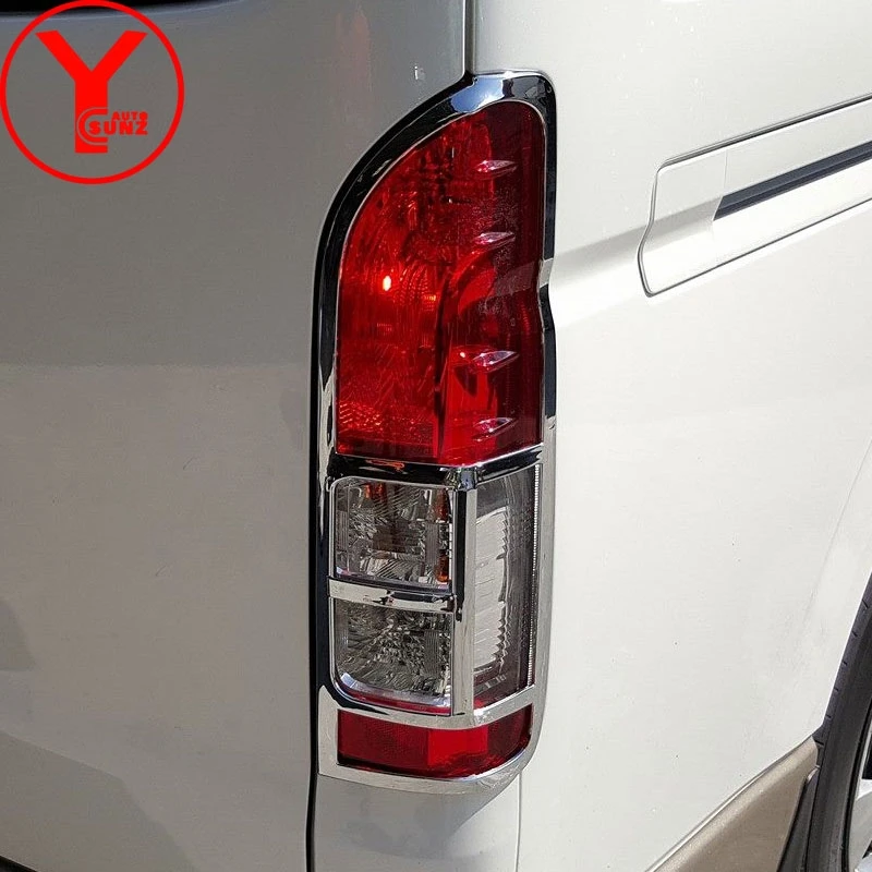 YCSUNZ 2016-2018 abs chrome tail light lamp cover car decoration accessories for Toyota Hiace Commuter van 2016 2017 2018