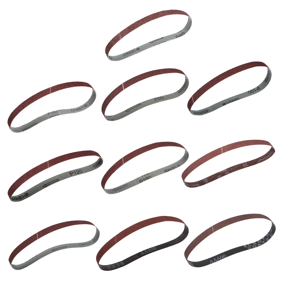 

UXCELL 5/8-inch X 18-inch Sanding Belt Aluminum Oxide Sand Belts 10pcs