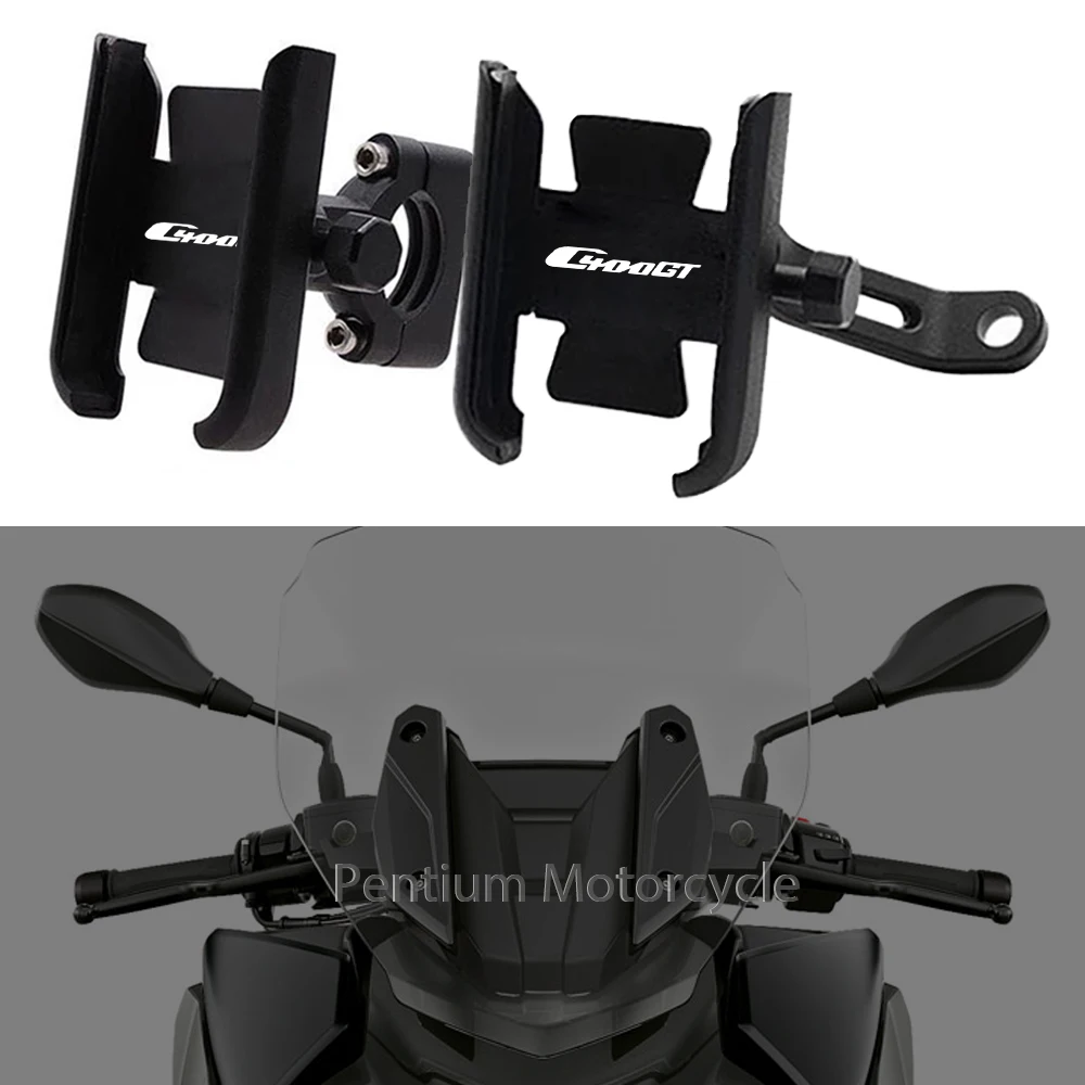 

Motorcycle Mobile Phone Holder Handlebar Rearview Mirror GPS Stand Bracket For BMW C400GT C 400GT C400 GT 2019 2020 2021