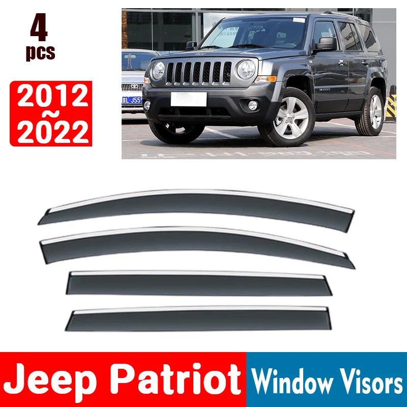 

FOR Jeep Patriot 2012-2022 Window Visors Rain Guard Windows Rain Cover Deflector Awning Shield Vent Guard Shade Cover Trim