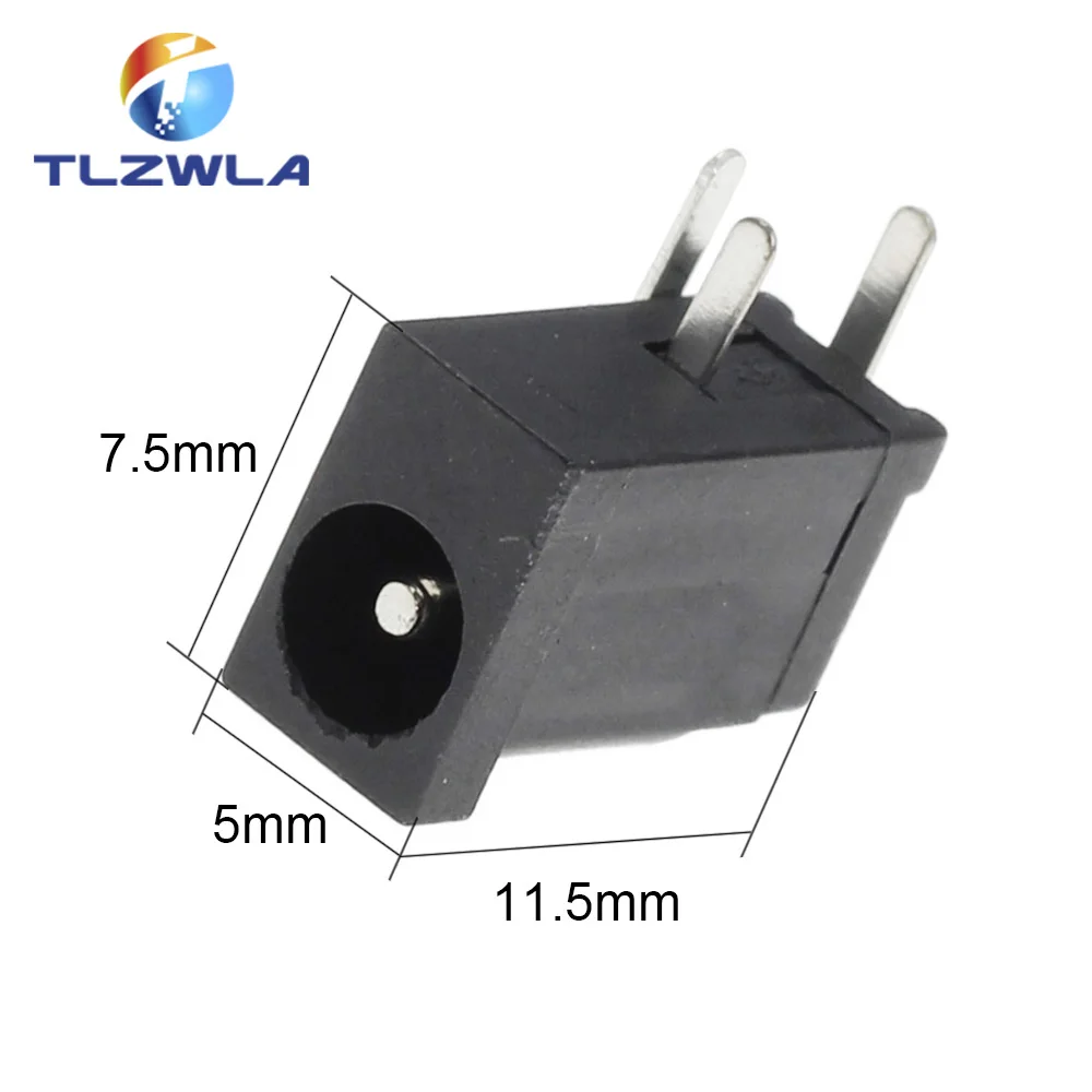 10PCS Hot Sales High Quality DC-002 0.3A 50V Black DC Power Jack Socket Connector DC002 3.5*1.3mm 1.3 Socket