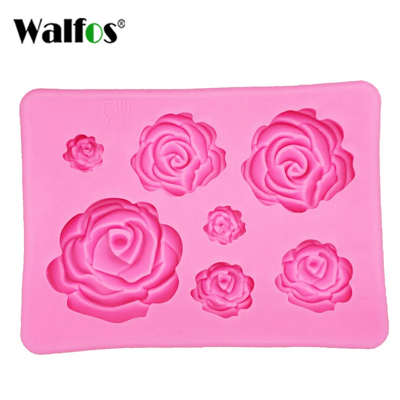 

WALFOS Rose Flower Silicone Mold Fondant Craft Candy Chocolate Cake Form Sugarcraft Wedding Cupcake Topper Cake Decorating Tools