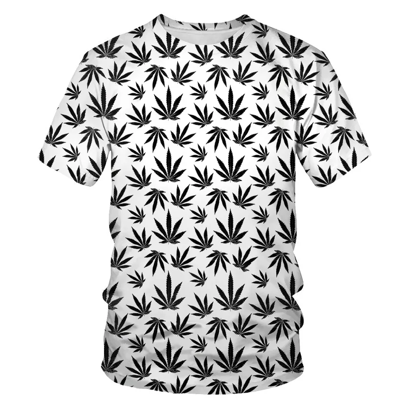 Fashion Natural Weeds 3D Printe Men T-shirts Casual Short Sleeve T Shirt for Men Hip Hop Oversized T-shirt O-neck Soft Elastic