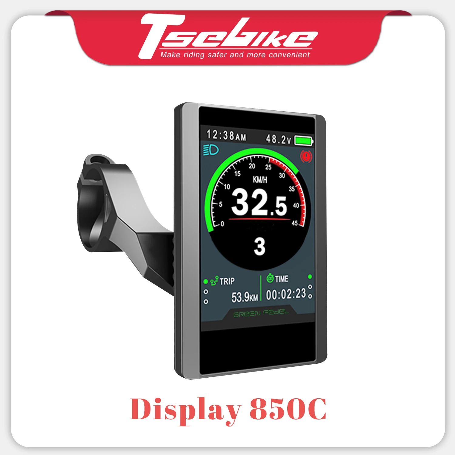 TSDZ2 LCD Display 850C Colour Screen Display 6 PIN for 36V 48V Tongsheng Mid central Motor Electric Bicycle Conversion Kit