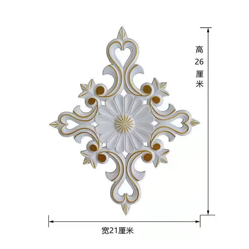 European wall decorative flowers furniture carving accessories closet wine cabinet applique door and window decoration non-wood