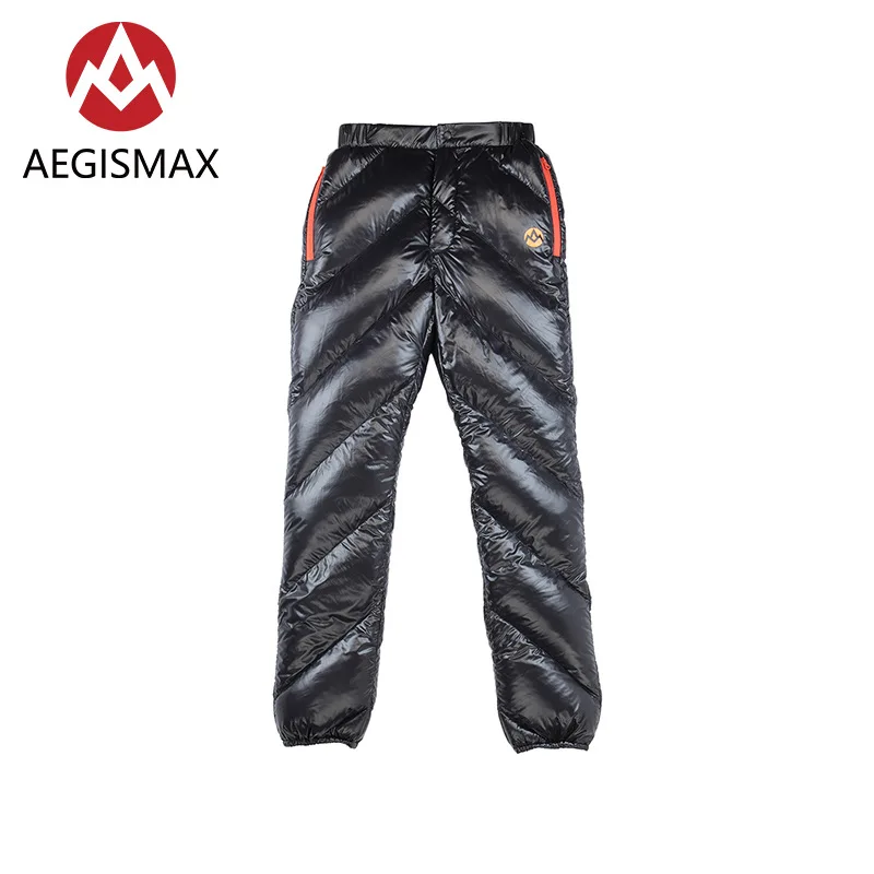 AEGISMAX Outdoor Winter Down Pants Camping Pants Ultralight 95% White Goose Down Pants 800FP Thickening Warm Waterproof Apparel