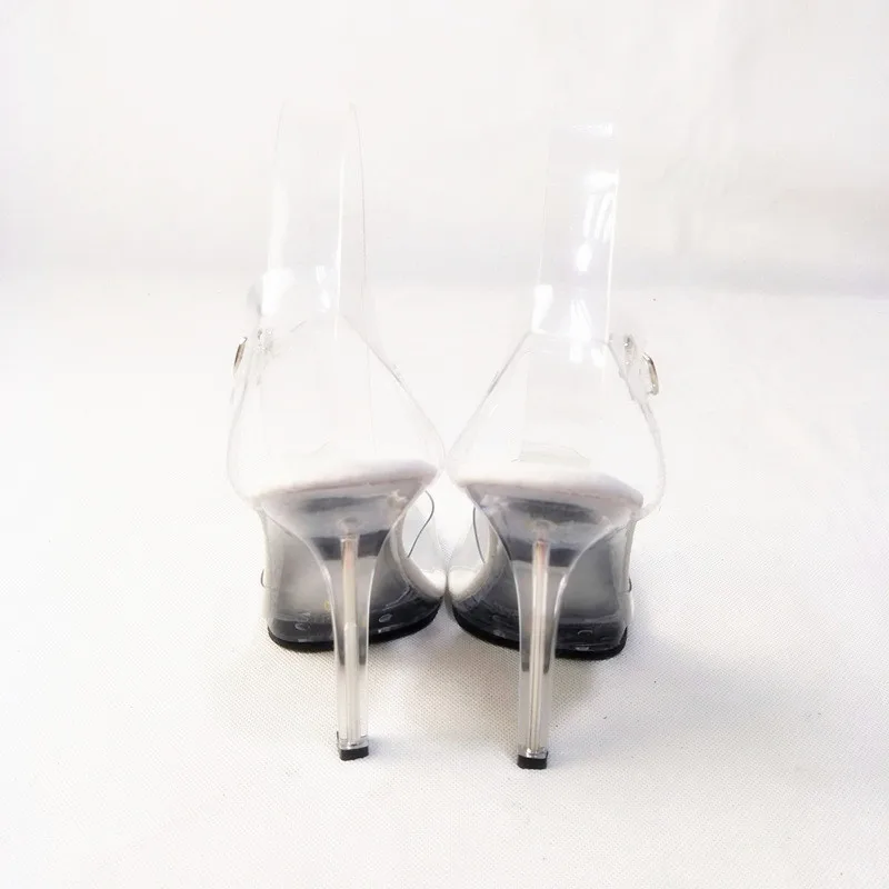 12 cm high heels fashion sandals, transparent bare stilettos, ladies party wedding shoes, fashion shows, dance shoes