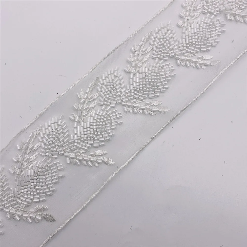 Branch design Beaded & Embroidered  Trim for Bridal Wedding  craft for diy garment
