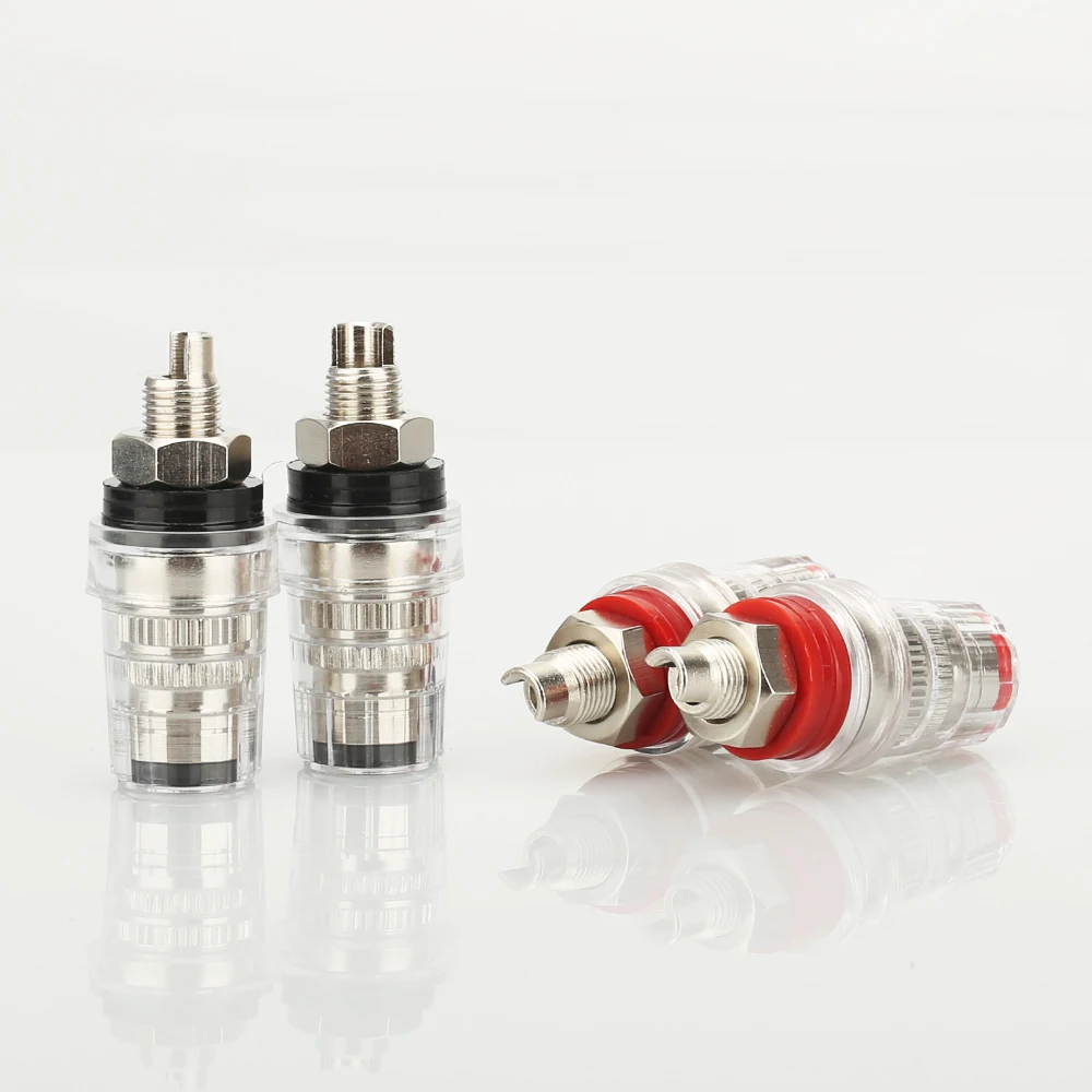 8pcs  High Performance Rhodium Plated Hi-End Amplifier Speaker Terminal Binding Post 4mm