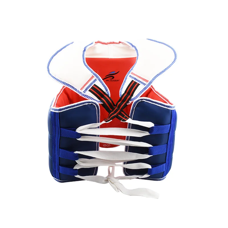 Taekwondo pettorale gilet boxe bambini uomo donna Karate Box posteriore protezioni per il corpo WTF Sparring Gear Off spalla supporto cintura