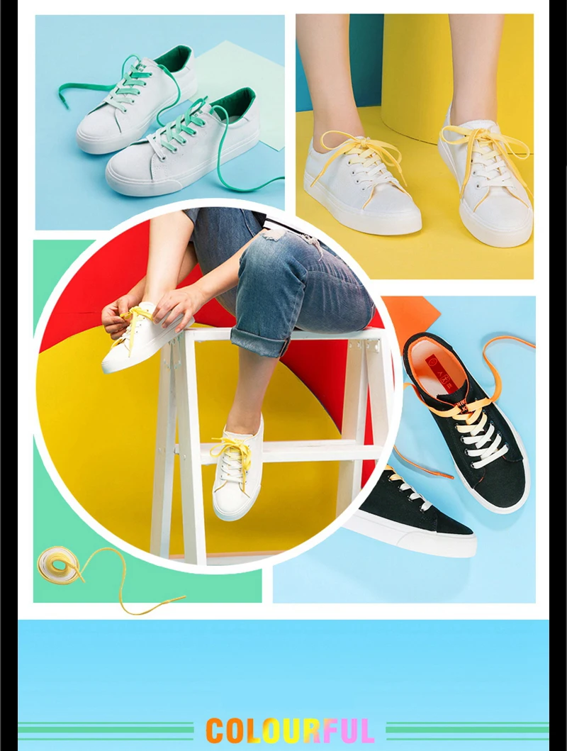 1 Pair Of Colored Canvas Silk Shoelaces Candy Gradient Shoe Lace Solid Color Party Shoe Laces Children's And Adult Shoestrings
