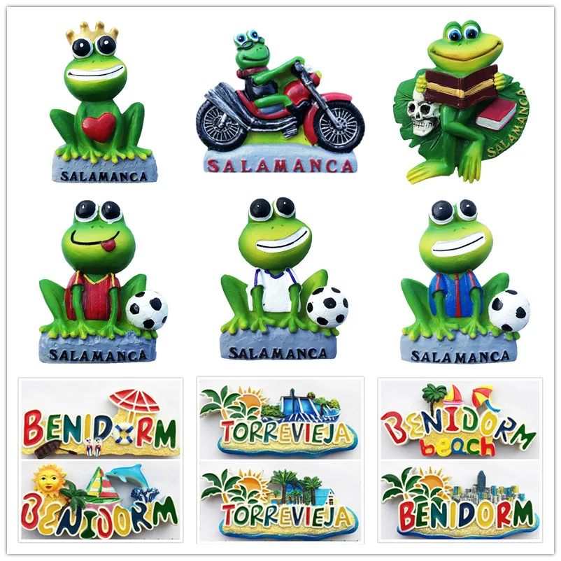 Europe Spain Salamanca Frog Torrevieha Salamanca Tourist Souvenir Magnetic Fridge Magnetic Refrigerator Decoration Articles Gift