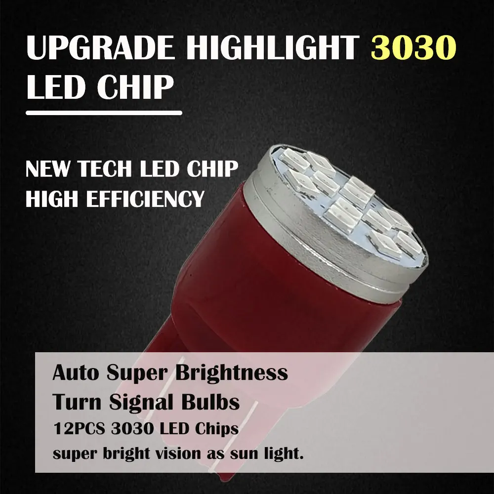 10PCS LED T20 7440 7443 W21W W21/5W Lampadine Led WY21W Led 12SMD 3030 Auto Luce Lampada per auto Luci di riserva Bianco Rosso Ambra 12V