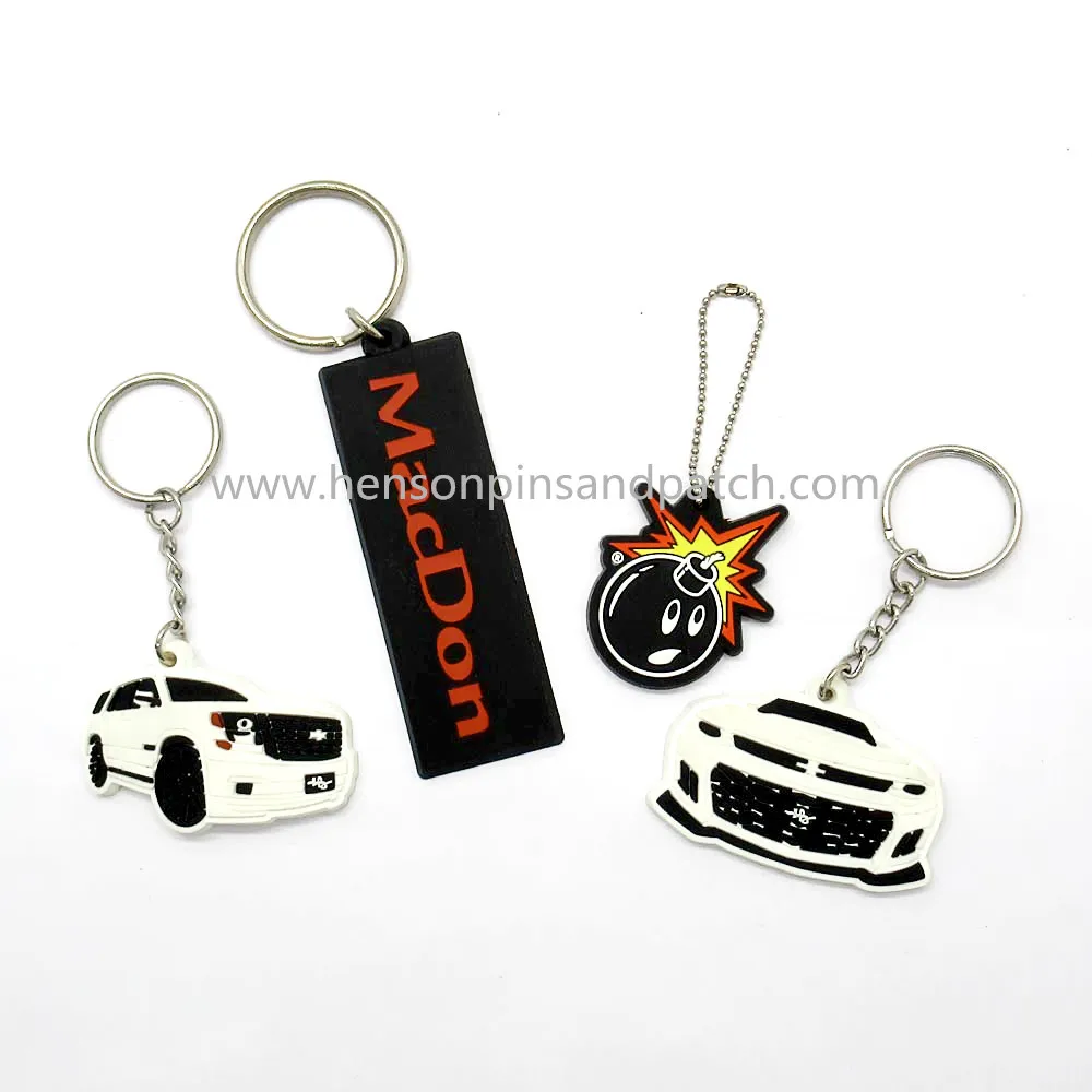 Custom Washable Rubber Car Garment Label  Soft Pvc Keychain