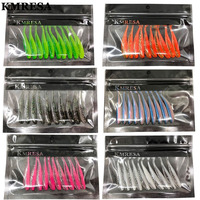 10Pcs/lot 75mm 2.1g  Wobbler Fishing Lure Easy Shiner Jig Swimbait Artificial Double Color Silicone Soft Bait Carp Bass Lures