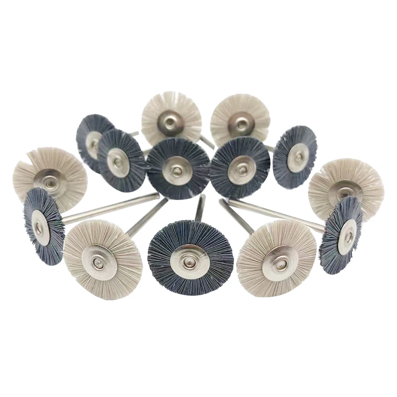 Dental Laboratory Polishing Brush Wheel Aluminium Oxide Silicon Carbide Lab Materials Rotary Tools Low Speed 2.35mm HP Shank