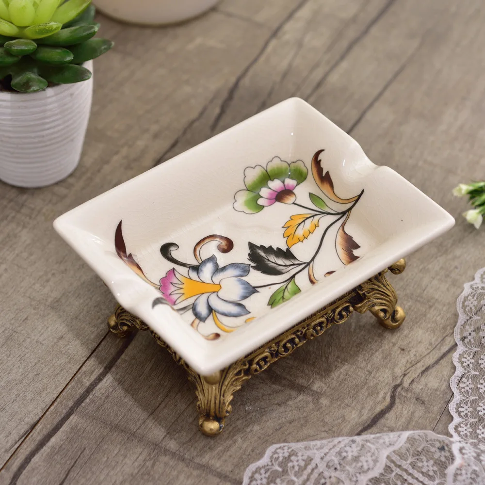 Classic Style European Ceramic Pastel Small Soap Box Soap Dish Hotel Bathroom Personality Creative Fashion Soap Dish 4043