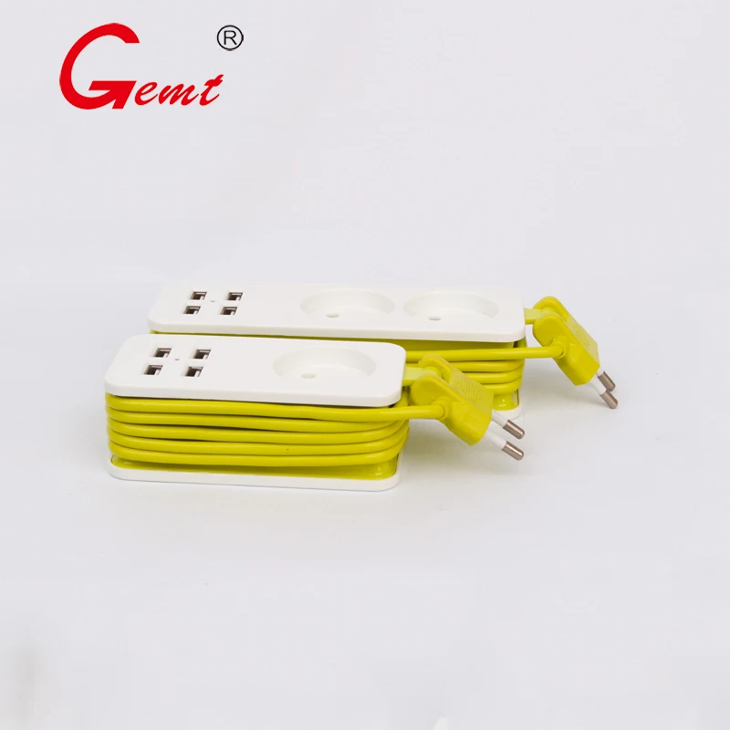 EU 1  2 Electrical Socket  Portable Power Strip EU Plug with 4 USB Port QC2.0 Interface Extension Socket Plug with EU For Travel