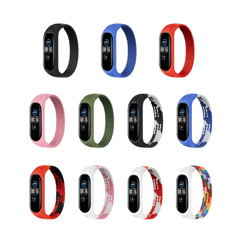 Dành Cho Xiaomi Mi Band 6 5 Dây Bện Nylon Dây Đeo Đồng Hồ Thông Minh Smartwatch Dây Vòng Đeo Tay MiBand 5 6 Độ Đàn Hồi Dây Đồng Hồ