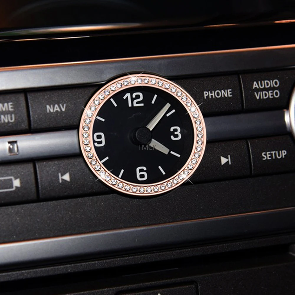 For Land Rover Discovery 4 Freelander 2 Range Rover Sport L320 Car Accessories Central Clock Table Watch Ring Trim Diamond Cover