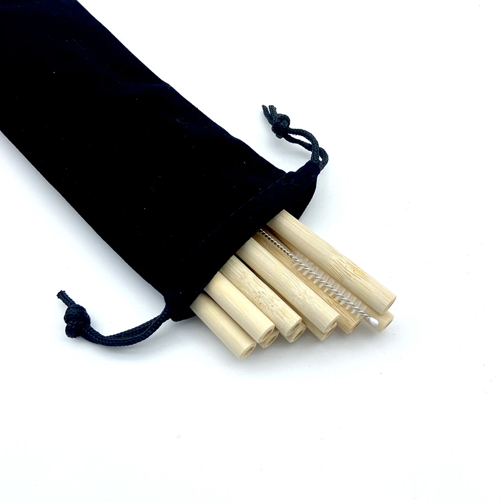 Reusable Drinking Straw 10PCS Bamboo Straw Set High Quality Eco-Friendly  Straw With Cleaner Brush Bar Party Accessory