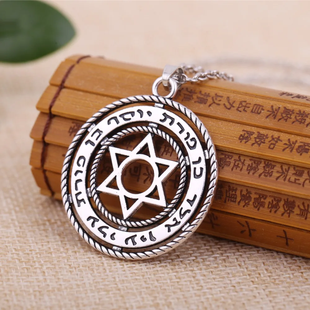 LIKGREAT Spupernatural Hollow Out Star of David Pendant Necklace Seal of Solomon Talisman Jewish Amulet Jewelry Accessories