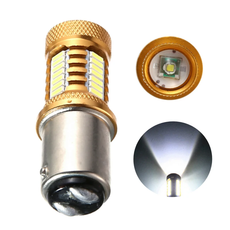 

10 шт. BA15S 1156 P21W 1157 P21/5W BAY15D Автомобильная светодиодная лампа указателя поворота DRL Автоматический тормозной фонарь заднего хода 4014 32SMD + 1CREE Белый DC12V