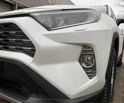 For Toyota RAV4 RAV 4 2019 2020 Chrome Front Fog Light Lamp Cover Trim Foglight Bezel Decoration Frame accessories Styling