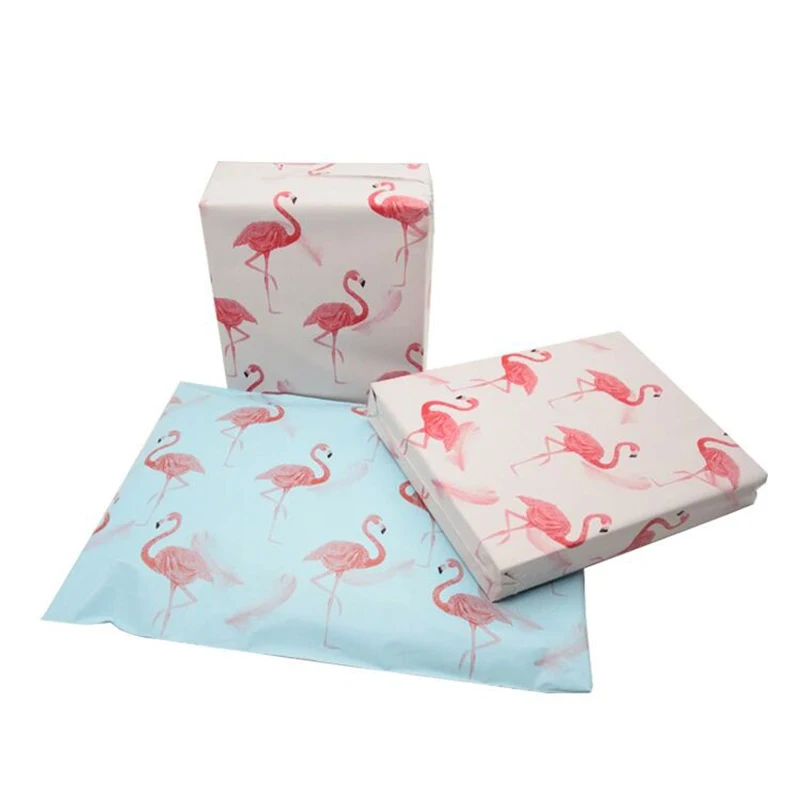 100PCS 10*13 inch Flamingo Pattern Poly Mailers 25.5x37cm Self Seal Plastic mailing Envelope Bags Packaging Bag Postal Envelopes