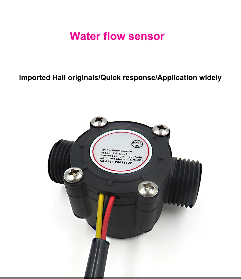 1/2" Wasserdurchflusssensor 1,75 MPa Hall-Sensor Turbinen-Durchflussmesser DC5~18V Wird zur Messung des Durchflusses des Mediums verwendet – Detail 1