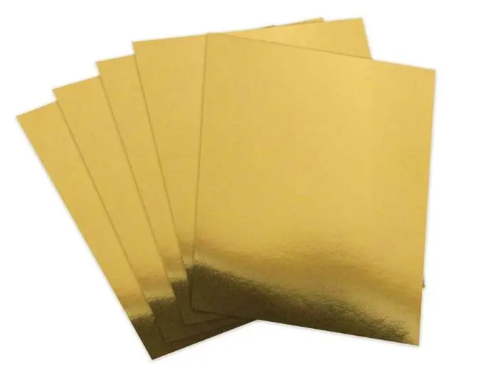 SIZE A5 SINGLE SIDE GOLD MIRROR CARDSTOCK METALLIC SHINY ART CARD FOR PAPER CRAFT CARDMAKING 10/20/50 - YOU CHOOSE QUANTITY