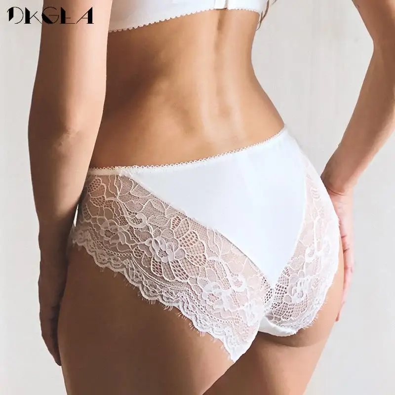 

High Quality Women's Panties White Sexy Lace Underwear S M L XL Lady Briefs Embroidery Soft Underpants Comfortable Lingerie